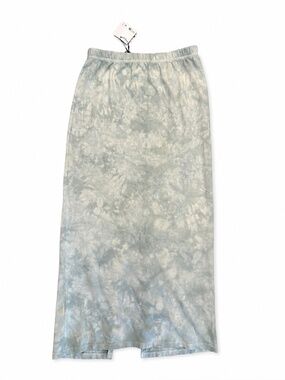 NWT Zara Blue Tie-Dye Back Slit Midi Skirt Size Small